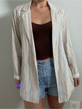 Wild Fable LinenBlend Striped Blazer